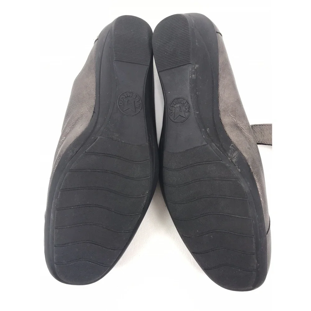 MEPHISTO Metallic Leather Slip‎ On Air Jet Walking Wedge Slides Shoes Womens 8.5